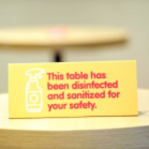 Table Sanitized Signage